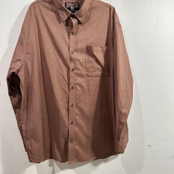 Duluth Trading Co Mens Button Down Red Orange Houndstooth‎ Print Long Sleeve XXL - Picture 2 of 9